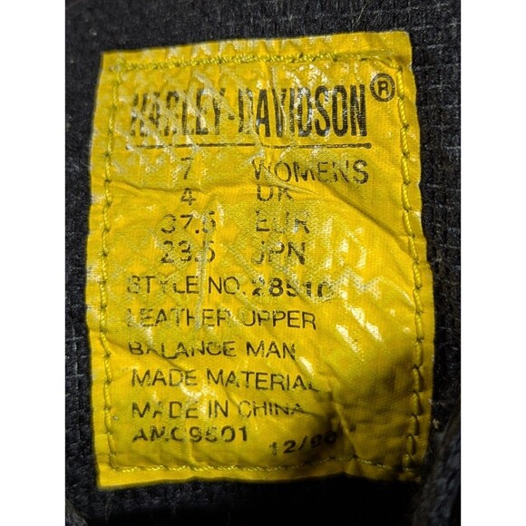 VTG HARLEY DAVIDSON Leather Motorcycle Boots Womens 7 Black Embroidered Rose - Picture 14 of 15